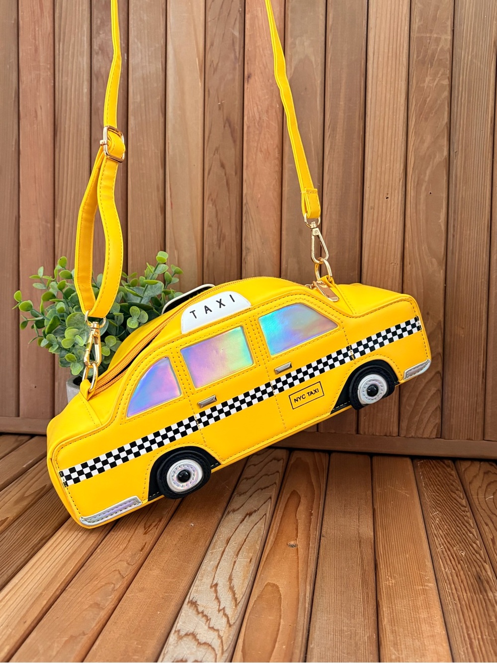 Yellow Taxi Novelty Crossbody Bag, EUC, Whimsical NYC Taxi
